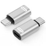 MoKo Lightning Female to USB C Male Adapter, 2Pack USB-C to Lightning Adapter for iPhone 15/16 Pro/16 Pro Max/Plus,Galaxy S24, iPad Pro/Air,for Fast Charging/Data Transfer, Not for Audio/OTG,Silver PD