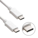 Câble USB Type-C Mâle vers Type-C Mâle Blanc 0,9m Pour Samsung Galaxy Note 7, Macbook Retina (2015), Huawei Google Nexus 6P, LG Google Nexus 5X, Microsoft Lumia 950950 XL, Nokia N1, OnePlus 2