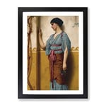 The Trysting Place By John William Godward Classic Painting Framed Wall Art Print, Ready to Hang Picture for Living Room Bedroom Home Office Décor, Black A3 (34 x 46 cm)