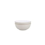 Denby - Natural Canvas Cereal Bowls Set of 2 - Beige White Glaze Dishwasher Microwave Safe Crockery 730ml - Ceramic Stoneware Tableware - Chip & Crack Resistant Soup Bowls