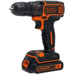 Perceuse-Visseuse sans-fil 18V BLACK+DECKER (Livré avec 2 Batteries 1,5 Ah + Chargeur) - BDCDC18K1B-QW