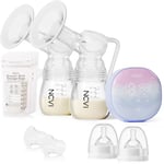 NCVI Double Electric Breast Pump, Breast Pump Electric 8122 with 4 Modes 9 Levels, Breastfeeding Pump with 21/24mm Flanges, Rechargeable Milk Pump Ultra-Quiet for Home & Travel, LED Touchscreen