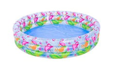 Kids Small Fun Flamingo Inflatable Three Ring Paddling Water Swimming Play Pool