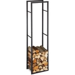 Relaxdays - Etagère de cheminée pour intérieur Support élevé bois de chauffage Cheminée, Acier HxlxP 170 x 44,5x30cm Noire