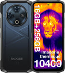 Fire 6 Imagerie Thermique Telephone Portable Incassable,10400mAh,16GB+256GB/TF 2TB,6,56"" HD+,50MP+8MP Android 14 Smartphone Incassable,Trois Fentes pour Cartes,Face ID/IP69K/NFC/OTG/GPS.[U433]