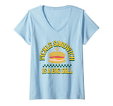 Womens Pickle sandwich is a big dill Funny pickle sandwich V-Neck T-Shirt