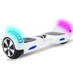 QINGMM Hoverboard,Smart 7'' Two-Wheel Self Balancing Car,with LED Light Flash And Bluetooth Speaker Electric Scooters,for Kids Adult,White