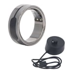 Anneau Intelligent Tracker D'activit&eacute; Geste T&eacute;L&eacute;Commande Capteur De Temp&eacute;Rature Surveillance Du Sommeil &eacute;Tanche Anneau De Sant&eacute; Intelligent Pour Hommes Femmes Noir 21,5 Mm/0,85 Pouces