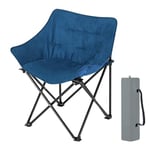 WOLTU Chaise Camping, Fauteuil Pliant, Chaise de Pêche, Chaise Pliante Légère, Portable, Siège Rembourré, avec Sac de Transport, Tissu en Daim Synthétique et Oxford, Bleu