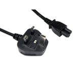 Long UK Plug to C5 Clover Leaf Power Cable Cloverleaf Mains Lead 5m