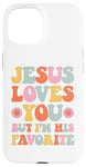 Coque pour iPhone 15 Retro Groovy Jesus t'aime mais je suis son chrétien préféré