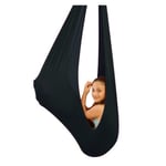 YANFEI Indoor Therapy Swing for Kids with Special Needs Cuddle Up To 440lbs Aspergers and Sensory Integration Child Elastic Parcel Steady Seat Hammock (Color : BLACK, Size : 150X280CM/59X110IN)