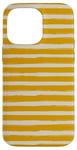 Coque pour iPhone 14 Pro Max Jaune moutarde Beige rayé Girly Esthétique Preppy Stripes