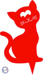 Figurine à piquer Chat 24x16 cm - Rouge - Made in France