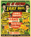 AD65 Vintage 1950's Everly Brothers Buddy Holly Concert Advertisement Poster - A3 (432 x 305mm) 16.5" x 11.7"