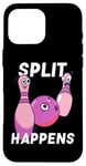 Coque pour iPhone 16 Pro Max Split Happens Bowler Funny Bowling