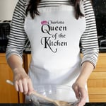 Personalised Queen of the Kitchen Apron White