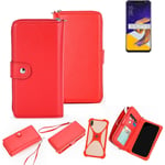 2in1 cover wallet + bumper for Asus ZenFone 5 ZE620KL Phone protective Case red