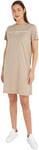 Tommy Hilfiger Women RLX Corp Logo Tshirt DRS Ss T-Shirt Dresses, Beige, M