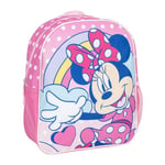 Sac à dos pour enfant 3D Minnie Mouse - Couleur rose - 25 x 10 x 31 cm - Fabriqué en polyester et EVA - Avec fermeture éclair - Imprimé Minnie - Produit original conçu en Espagne, rose, Estándar,