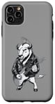 Coque pour iPhone 11 Pro Max Heavy Metal Bison Hard Rock Buffalo Electric Guitar