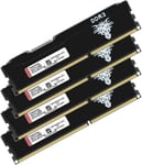 Ram DDR3 32go (4x8go) 1866MHz PC3-14900 Udimm CL13 Non-ECC Unbuffered 1.5V 2Rx8 Double Rang 240 Pin Mémoire Ram Barette Kit pour Ordinateur de Bureau (Noir)