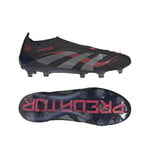 adidas Predator Elite Laceless FG Stealth Victory - Svart/Grå/Lucid Red - Gräs (FG), storlek 42