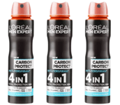 Loreal Men Expert Anti-Perspirant Deodorant Carbon Protect 250ml x 3