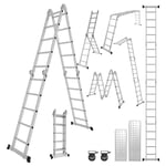 Randaco - swanew Echelle pliante 4x5 582cm Echelle multifonctionnelle Echelle télescopique domestique Echelle en Alu