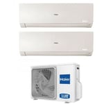 Haier - climatiseur inverter dual split série flexis plus white 9+12 avec 2u40s2sm1fa r-32 wi-fi intégré couleur blanc 9000+12000