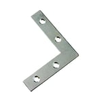 Bulk Hardware BH03864 Equerre d'angle plate plaquée au zinc brillant, 63 mm, Set de 100 Pièces