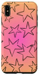 iPhone XS Max Stars On Pink & Orange Aura Gradient Y2K Cute Star Case