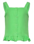 Kogthyra Singlet Frill Top Wvn Tops T-shirts Sleeveless Green Kids Only