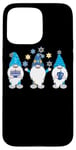 Coque pour iPhone 15 Pro Max Nains de jardin Hanukkah Shalom - Chapeaux bleus