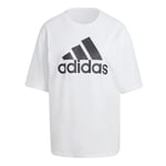 adidas Women's Essentials Big Logo Boyfriend Tee, White/Black, S