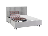 Lit électrique de relaxation déco tout plots + matelas mémoire de forme - 2 x 80 x 200 cm - Tissu - Gris - SASORA de DREAMEA