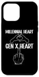 Coque pour iPhone 12 Pro Max Millennials vs Gen X Heart Finger Humour