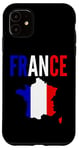 Coque pour iPhone 11 Drapeau de la France - Carte du pays