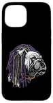 iPhone 15 BULLDOG WITH DREADS FOR DOG AND REGGAE LOVERS Case