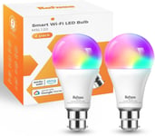 Refoss Smart Light Bulb Alexa b22 Bayonet WiFi Led 2 Packs, Colour-changeable