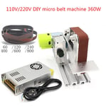 DIY Micro Belt Machine Electric Mini Polishing Sanding Machine Bench Sander 360W