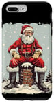 iPhone 7 Plus/8 Plus White Christmas with sitting Santa Claus on Chimney Costume Case