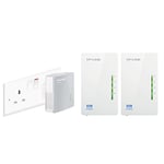 TP-LINK Lot de 3 adaptateurs réseau 2 ports 600 Mbits/s Extension de signal Extension de réseau haut débit/wifi Wifi booster (TL-WPA4220TKIT V1.20)