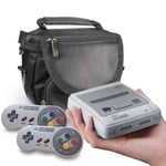 Orzly Snes Mini Bag, Sacoche de Voyage pour Classic Mini Super Nintendo (Version 2017) – Rangez la Console avec Tous Ses Accessoires jusqu'à 2 Manettes et Plus – 3 Modes de Transport – Noir