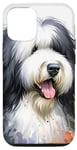 iPhone 15 Old English Sheepdog Dog Watercolor Artwork Case