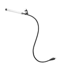 Hama LED USB Lamp (Laptop Lamp with 7 LEDs, Warm White, Daylight, Cool White, Flexible LED Book Lamp with Gooseneck 50 cm, Operation of the Clamp Light via Touch Sensor, Reading Lamp with Clamp) Black