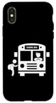 Coque pour iPhone X/XS Emblème de bus scolaire avec logo conducteur jaune