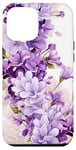 iPhone 13 Pro Max White Violet Purple Lavender Lilac Floral Botanical Flowers Case