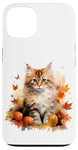 Coque pour iPhone 13 Cute Fall Cat With Autumn Pumpkins For Girls And Cat Grandma