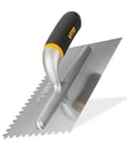 VITO VITDB2808 Professional Toothed Trowel 280 x 130 mm with 8 x 8 mm Tooth Trowel for Laying Tiles Smoothing Disc Trowel with Soft Grip Essential for Tiles, Tile Trowel